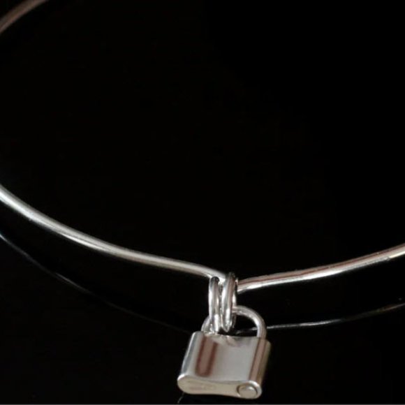 Sterling Silver Day Collar Choker with Padlock Clasp - Picture 1 of 4